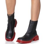 Bota Chelsea Montero Preto Solado Vermelho