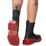 Bota Chelsea Montero Preto Solado Vermelho