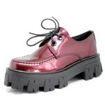 Sapato Oxford Tratorado Estilo Veggie Brenna Vinho Malbec