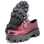 Sapato Oxford Tratorado Estilo Veggie Brenna Vinho Malbec