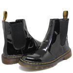 Bota Chelsea Estilo Veggie Verniz Preto Baixa