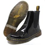 Bota Chelsea Estilo Veggie Verniz Preto Baixa