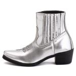 Bota Chelsea Cano Baixo Texana Estilo Veggie Prata Space