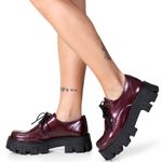 Sapato Oxford Tratorado Estilo Veggie Brenna Vinho Malbec