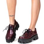 Sapato Oxford Tratorado Estilo Veggie Brenna Vinho Malbec