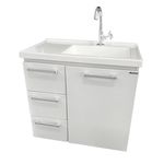 Gabinete De Banheiro Cozimax Ameixa Branco 59,6cm