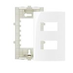 Placa 4x2 2 Postos Separados Margirius Sleek Branco Com Suporte Pa016024