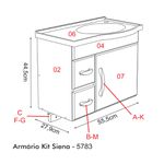 Gabinete De Banheiro A.j. Rorato Siena Branco 55,0cm