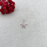 Pingente Estrela Quartzo Rosa em Prata 925 