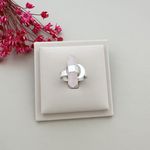 Anel Meia Lua Pedra Cristal Quartzo Rosa Ajustável em Prata 925 