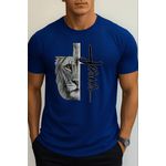 Camiseta Jesus + Leão Algodão Royal