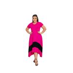 Vestido De Bico Bicolor Pink Com Preto
