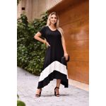 Vestido De Bico Bicolor Pink Com Off