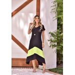 Vestido De Bico Bicolor Pink Com Verde