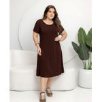 Vestido Básico Curto Viscolycra Marrom