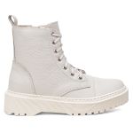 Bota Coturno em Couro Rafaela Off White