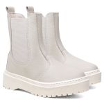 Bota em Couro Chelsea Rafaela Off White