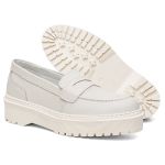 Mocassim em Couro Elisa Rafaela Off White