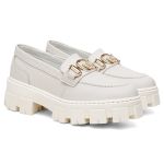 Mocassim em Couro Elisa Anita Detalhe em Metal Off White