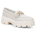 Mocassim em Couro Elisa Anita Detalhe em Metal Off White