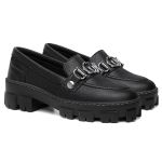 Mocassim em Couro Elisa Anita Detalhe em Metal Preto