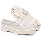 Mocassim Mule em Couro Elisa Rafaela Off White