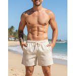 Short De Linho Masculino Palha
