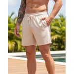 Short De Linho Masculino Palha