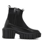 Bota Coturno Livia Com Ziper Preta