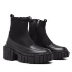Bota Coturno Livia Com Ziper Preta