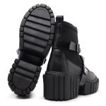 Bota Coturno Livia Fivela Spyke Dupla Preta