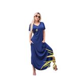 Vestido Camisetão Manga Curta Azul