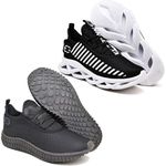 Kit 2 Tênis Unissex Evoltenn Easy Modelos Diferentes Preto e Branco e Black