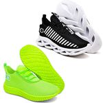 Kit 2 Tênis Unissex Evoltenn Easy Modelos Diferentes Preto e Branco e Verde