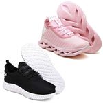 Kit 2 Tênis Unissex Evoltenn Easy Modelos Diferentes Rosa e Preto Branco