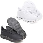 Kit 2 Tênis Unissex Evoltenn Easy Modelos Diferentes White e Black