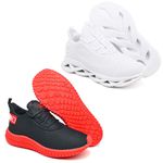 Kit 2 Tênis Unissex Evoltenn Easy Modelos Diferentes White e Preto Vermelho