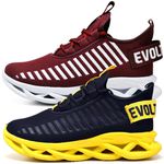 Kit 2 Tênis Easy Style Unissex Evoltenn Solado Trançado Bordo e Preto Amarelo