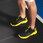 Tênis Easy Style Masculino Evoltenn Solado Trançado Preto Amarelo