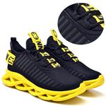 Tênis Easy Style Feminino Evoltenn Solado Trançado Preto Amarelo