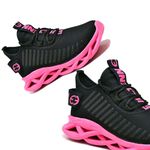 Tênis Easy Style Feminino Evoltenn Solado Trançado Preto Pink