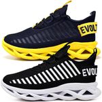 Kit 2 Tênis Easy Style Unissex Evoltenn Solado Trançado Preto Amarelo e Preto Branco