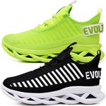 Kit 2 Tênis Easy Style Unissex Evoltenn Solado Trançado Verde e Preto Branco