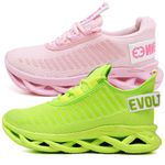 Kit 2 Tênis Easy Style Unissex Evoltenn Solado Trançado Moderno Rosa e Verde