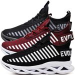 Kit 3 Tênis Easy Style Unissex Evoltenn Solado Trançado Preto Branco, Black e Bordo