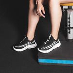 Tênis Easy Style Feminino Evoltenn Solado Trançado Preto Branco