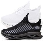 Kit 2 Tênis Easy Style Unissex Evoltenn Solado Trançado Moderno White e Black