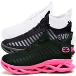 Kit 3 Tênis Easy Style Unissex Evoltenn Solado Trançado White, Preto Pink e Black