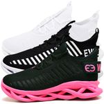 Kit 3 Tênis Easy Style Unissex Evoltenn Solado Trançado White, Preto Pink e Preto Branco