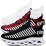 Kit 3 Tênis Easy Style Unissex Evoltenn Solado Trançado White, Preto Branco e Bordo